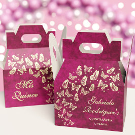 Pink Gold Schmetterling 15. Geburtstagsparty Fünfz Geschenkschachtel