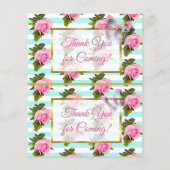 Pink & Gold Schmetterling Kinderdusche Windelwinde Flyer (Hinten)