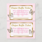 Pink & Gold Schmetterling Kinderdusche Windelwinde Flyer (Vorne)
