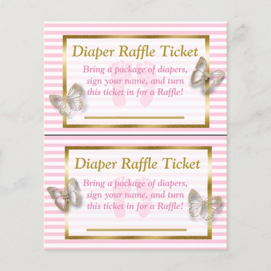 Pink & Gold Schmetterling Kinderdusche Windelwinde Flyer (Vorne)