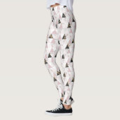Pink Gold Schwarz-weiß Marble Geometric Yoga Leggings (Links)