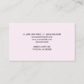 Pink Gold Schwarz-weiß Polka Dot Brush Stroke Visitenkarte (Rückseite)