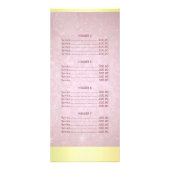 Pink Gold Script Lashes Makeup Artist Preisliste Werbekarte (Hinten)