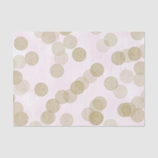 Pink & Gold Shimmer Glitzer Dots Seidenpapier (Vorderseite)