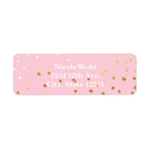 Pink & Gold Shiny Confetti Dots Chic Modern