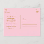 Pink & Gold Shiny Confetti Dots Save the Date Ankündigungspostkarte (Rückseite)