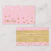 Pink & Gold Shiny Confetti Dots Windel Raffel Begleitkarte (Vorne/Hinten)