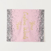 Pink Gold Silver Birthday Party Foto Stand Prop Wandteppich (Vorderseite (Horizontal))