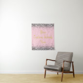 Pink Gold Silver Birthday Party Foto Stand Prop Wandteppich (Beispiel)