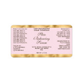 Pink & Gold Small Dropper Bottle Label  Adressaufkleber (Vorne)