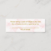 Pink Gold Snowflake Girl Dusche Windeln Windeln Ra Mini Visitenkarte (Rückseite)