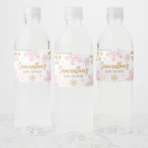 Pink Gold Snowflakes Baby Dusche