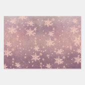 Pink Gold Snowflakes Black Kraft Lila Dämmerung Geschenkpapier Set (Vorderseite 2)
