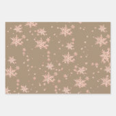Pink Gold Snowflakes Black Kraft Lila Dämmerung Geschenkpapier Set (Vorderseite 3)