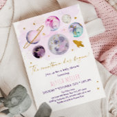 Pink Gold Space Countdown hat mit Baby Shower bego Einladung