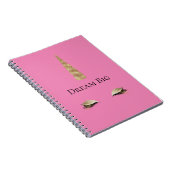 Pink Gold Sparkle Glam Unicorn Notizblock (Rechte Seite)