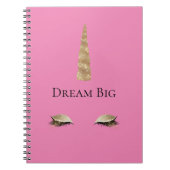 Pink Gold Sparkle Glam Unicorn Notizblock (Vorderseite)