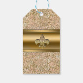 Pink & Gold Sparkle Glitterie Lilie Party Geschenkanhänger (Rückseite)