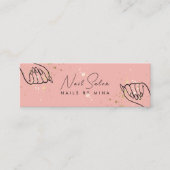Pink Gold Speck Handnagelsalon Mini Visitenkarte (Vorderseite)