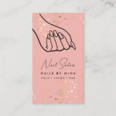 Pink Gold Speck Handnagelsalon Visitenkarte (Vorderseite)