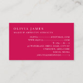 Pink Gold Splash Makeup Artist Kosmetik Schönheit Visitenkarte (Rückseite)