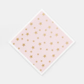 Pink Gold Stars Babydusche Dekoration Serviette (Ecke)