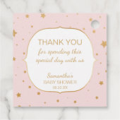 Pink Gold Stars Ein Baby braut danke Geschenkanhänger (Rückseite)