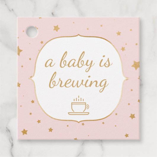 Pink Gold Stars Ein Baby braut danke Geschenkanhänger (Vorderseite)