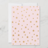 Pink Gold Stars Twinkle Baby Sprinkle 3745 Einladung (Rückseite)