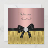 Pink Gold Stilvolle Party Einladung (Vorderseite)