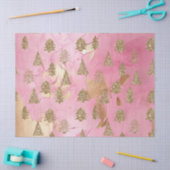 Pink Gold Streaks Glitzer Glam Weihnachtsbaumen Seidenpapier (Basteln)