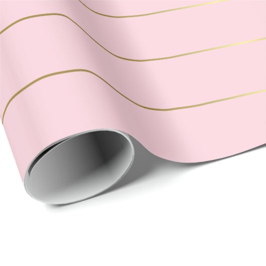 Pink Gold Streifen Glamour Shiny Chic Design Geschenkpapier (Rolleneckpunkt)