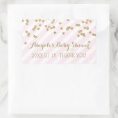 Pink Gold Stripes Baby Dusche Gefallen Aufkleber (Tasche)