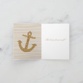 Pink Gold Stripes Glitzer Danke (Innenseite)