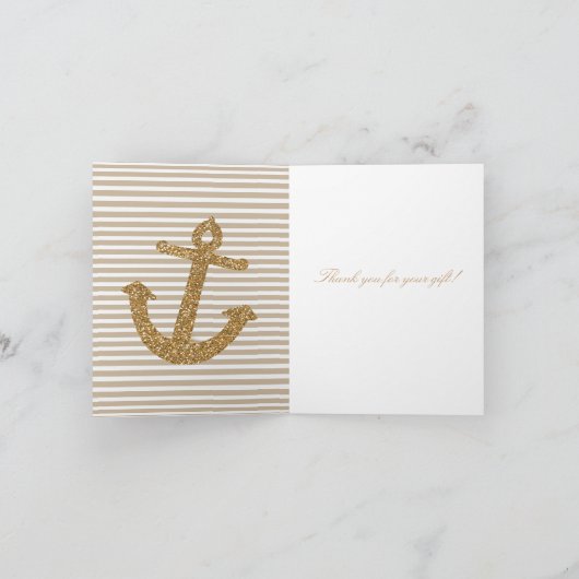 Pink Gold Stripes Glitzer Danke (Innenseite)