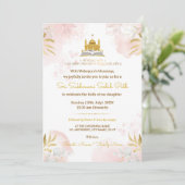 Pink & Gold Sukhmani Sahib Path Invitation Card Einladung (Stehend Vorderseite)