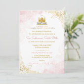 Pink & Gold Sukhmani Sahib Path Invitation Card Einladung (Stehend Vorderseite)