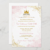 Pink & Gold Sukhmani Sahib Path Invitation Card Einladung (Vorne/Hinten)