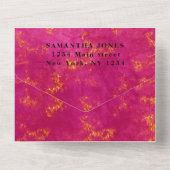 Pink Gold Sweet 16 Hübsch Funkelnd Glam Girly All In One Einladung (Rückseite)