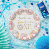 Pink Gold Sweet One Donut Birthday Paper Teller (Party)