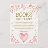 Pink Gold Sweetheart Babydusche Bücher für Baby Begleitkarte (Vorderseite)