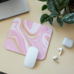 Pink & Gold Swirl Mousepad - Ästhetische Office In<br><div class="desc">Set dich mit einem ästhetisch organisierten Arbeitsbereich zum Erfolg! Dieses schöne rosa,  goldfarbene und weiße Mousepad ist eine großartige Ergänzung zu Ihrem Schreibtisch,  entweder auf der Zuhause oder im Büro.</div>