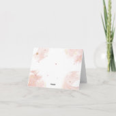 Pink Gold Teddy Bear Balloon Baby Girl Vielen Dank Dankeskarte (Rückseite)