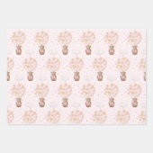 Pink Gold Teddy Bear Balloons Moon Stars Party Geschenkpapier Set (Vorderseite 2)