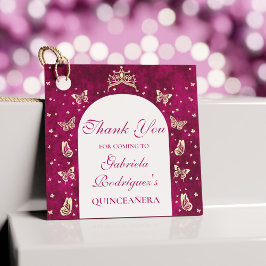 Pink Gold Tiara Schmetterlinge 15 Jahre alt Danke Geschenkanhänger