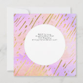 Pink Gold Tropfen Glitzer Unicorn Baby Girl Dusche Einladung (Rückseite)