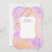 Pink Gold Tropfen Glitzer Unicorn Baby Girl Dusche Einladung (Rückseite)