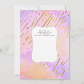 Pink Gold Tropfen Glitzer Unicorn Baby Girl Dusche Einladung (Rückseite)