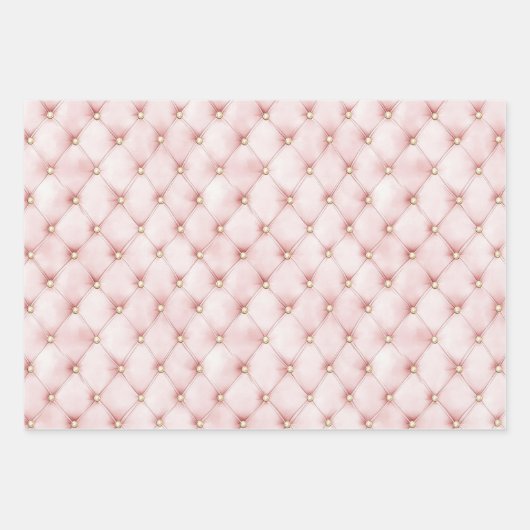 Pink Gold Tufts Brown Bow Brautparty Geschenkpapier Set (Vorderseite 3)