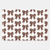Pink Gold Tufts Brown Bow Brautparty Geschenkpapier Set (Vorderseite 2)